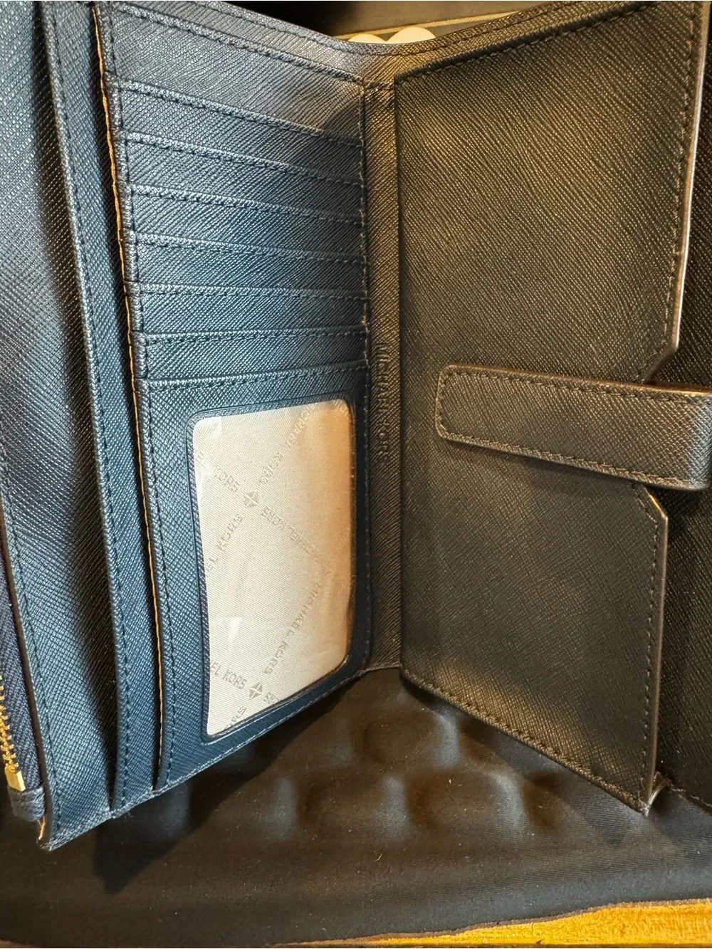 Michael Kors Black & White Floral Zip Around Wallet